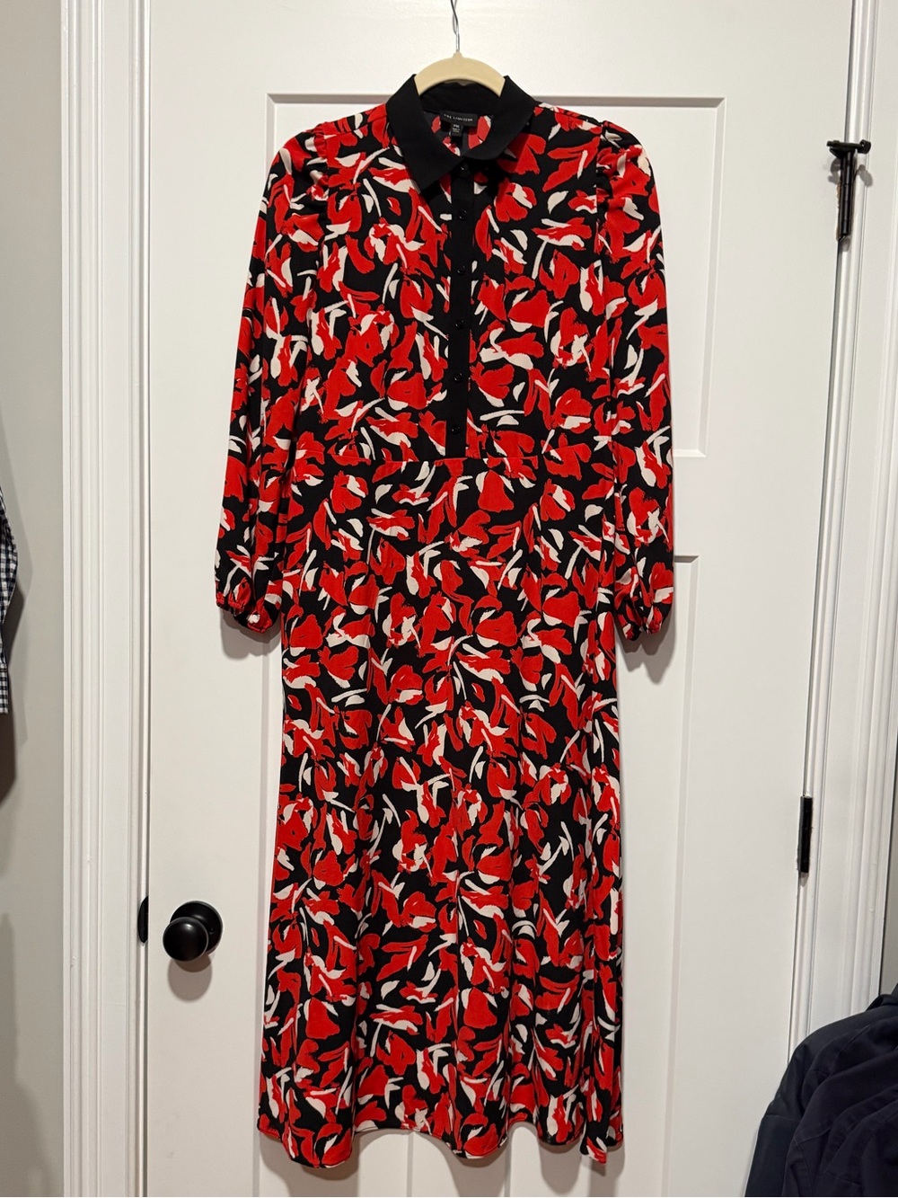 The Limited Long Sleeve Collared Midi Dress with Pockets Petite Medium